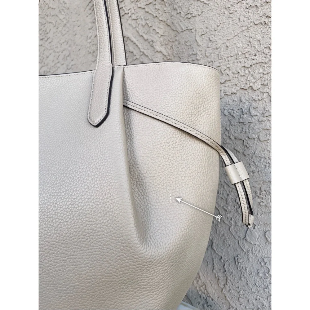 KATE SPADE Beige Cream Neutral Leather Large Dumpling Tote Bag